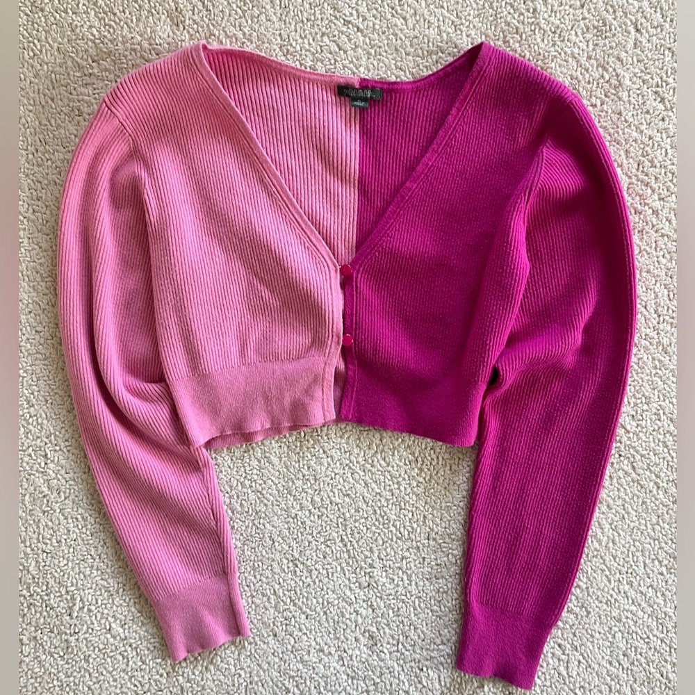 Wild Fable Two-Tone romantic coquette girl Pink Cardigan Top XL